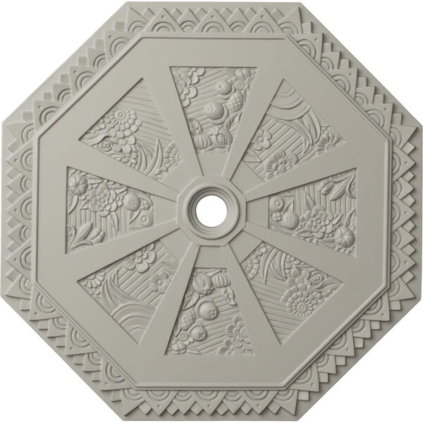 Ekena Millwork Spring Octagonal Ceiling Medallion (Canopies up to 3"), 29 1/8"OD x 2 1/4"ID x 1 1/8"P, Pot of Cream CM30SPPCF - main